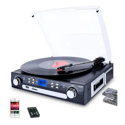 DIGITNOW! Vinyl Bluetooth Record Player Turntable Cassette Play AM/FM