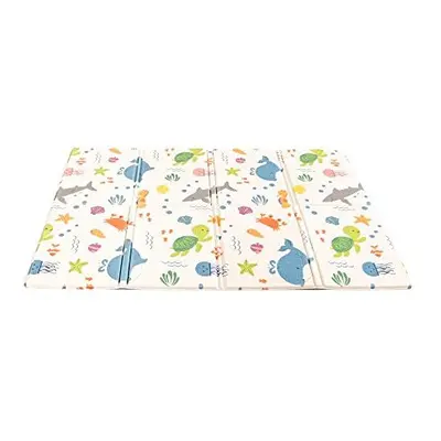 KandyToys Folding Sealife Nursery Floor Mat - Thick Padded XPE Play Mat