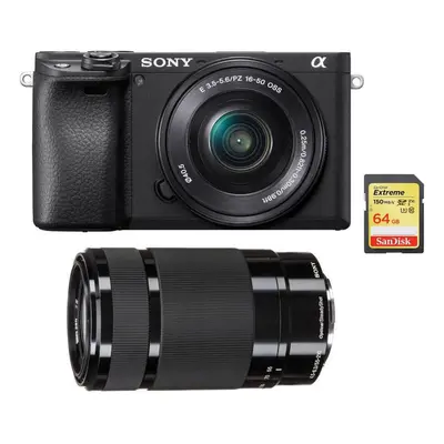 SONY A6400 Black + SONY SEL 16-50MM + SONY SEL 55-210MM + 64GB SD card