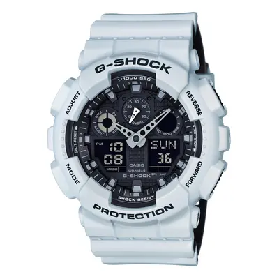 Casio Men's G-Shock Quartz Watch with Resin Strap White Model: GA-100L-7A