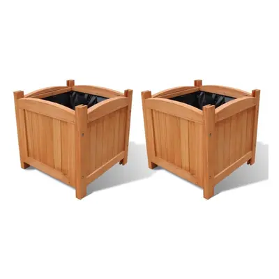 vidaXL Wooden Raised Bed Set of Garden Planter Plant Pot Patio Flower Pot