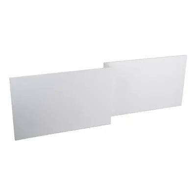 (1700mm Shape Front Panel) Aquariss Gloss White Wood MDF Shower Bath Panel