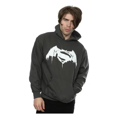 DC Comics Mens Batman v Superman Beaten Logo Hoodie