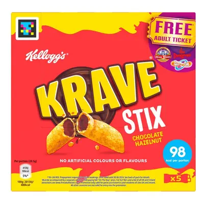 Kellogg's Krave Chocolate Hazelnut Stix Snack Bar 5x20.5g (Pack of 9)