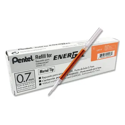 Pentel Energel 0.7mm Refill Metal Tip LR7- Fits BL77/BL57/BL37 - Orange - Pack of