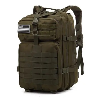 (Army Green) 50L Large Capacity Man Army Tactical Backpacks Military Assault Bags Outdoor 3P EDC