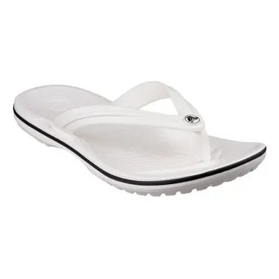 (White, (Adults')) Crocs Crocband Flip Croslite Rubber White Slippers