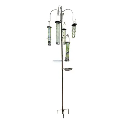 Metal Bird Feeding Station with Large Feeders & Stabiliser Stand