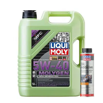 Liqui Moly MOLYGEN 5W-40 ACEA A3/B4 VW BMW AUDI PORSCHE 5L + Oil Additive 300ml