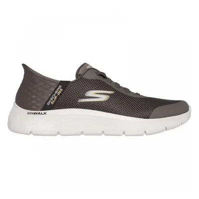 (8 (Adults')) Slip-ins: GO WALK Flex - Hands Up | Brown | Men's Adjustable Slip-on Trainers