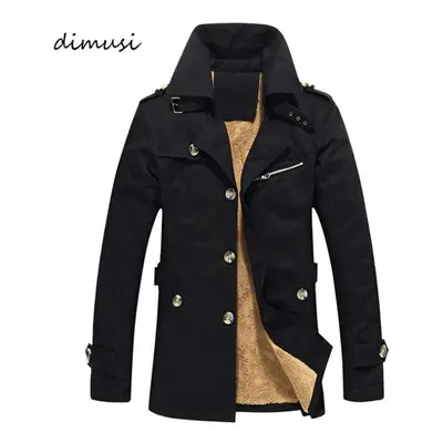 (black, XXXXL) Men&apos;s Winter Jacket Windbreaker Military Army Waterproof Men Long Thick Flee