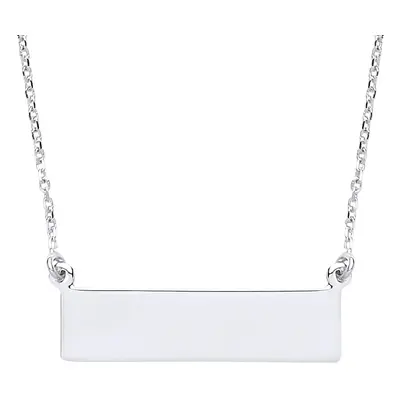 Jewelco London Ladies Sterling Silver Rectangular ID Tag Nameplate Necklace + inch - GVK194