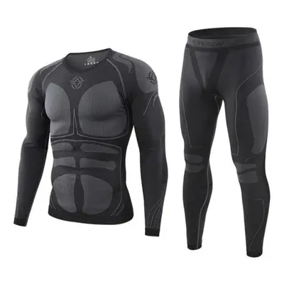 (black, XL) Winter Top Quality Thermo Cycling Clothing Men &apos;s Thermal Underwear Men Underwe