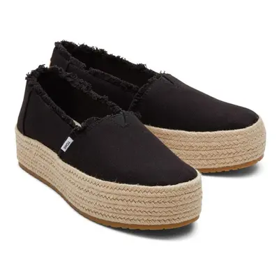 (Black, (Adults')) TOMS Valencia 100% Cotton Women's Black Espadrilles