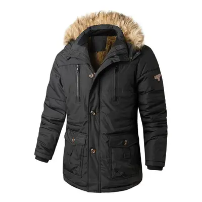 (as the picture, XL) Winter Cotton-padded Men&apos;s Jacket Large Size Men&apos;s Cotton-padded 