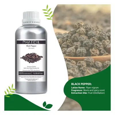 (as the picture, Black Pepper) Phatoil 1000ml Essential Oils, Vanilla Lavender Rosemary Geranium