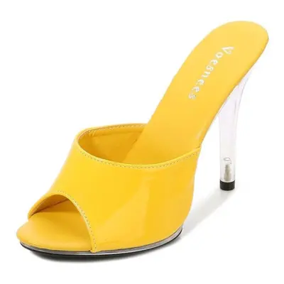 (yellow, 40) Women's Sexy Heels Sandals 11cm High Fashion Heels Girls Shoe Slipper Summer Sandal