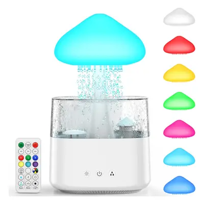 (White) Water Drop Mushroom Humidifier with Remote Control