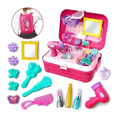 Kids Makeup Vanity Set Pretend Kids Hair Beauty Makeup Accessories Kit Salon for Little Girls Pr