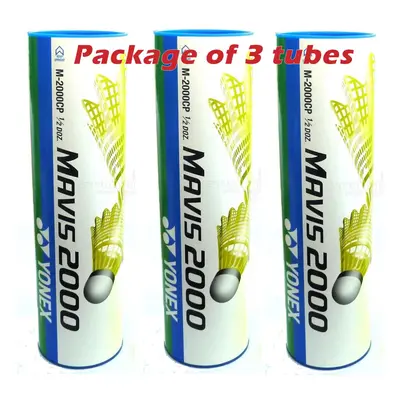 YONEX Mavis Nylon Tournament Shuttle (12 Dozen) (Pkg of Tubes(18pcs)-Yellow Medium Speed)