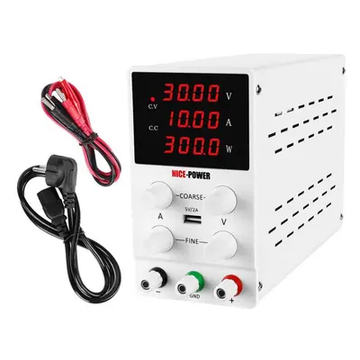 (white) Nice-power Protect Eyes Digital Lab Switching Dc Usb Power Supply Adjustable 30v 10a Lab