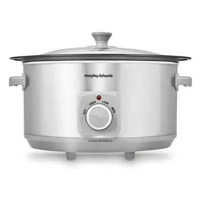 (6.5 Litre, Brushed Stainless Steel) Sear & Stew 6.5 Litre Aluminium Slow Cooker, One-Pot Soluti