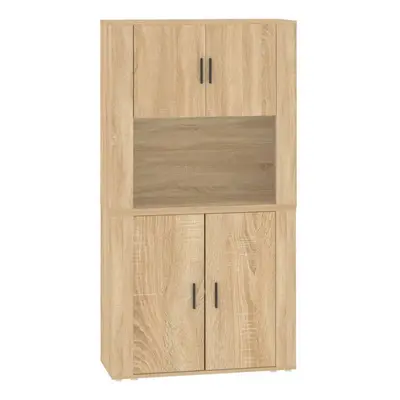 vidaXL Highboard Sonoma Oak Engineered Wood Cupboard Sideboard Storage Cabinet