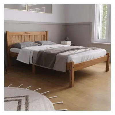 Pine Wood Double Bed and Mattress Bundle Rio Air Sleepsoul 135cm 4ft