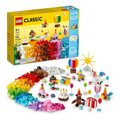 LEGO Classic Creative Party Box Bricks Set Family Games to Play Together Includes Mini-Build Toy