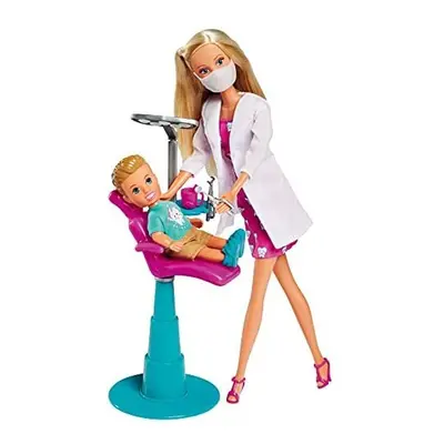 Simba - Steffi Love Dentist, Doll as Dentist and Timmy as a Patient, with Chair and Dental Acces