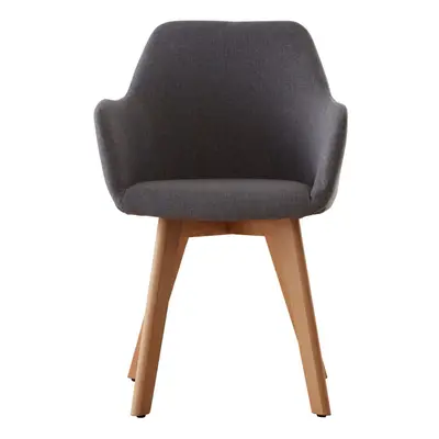 Premier Housewares Stockholm Grey Fabric Chair with Wood Legs