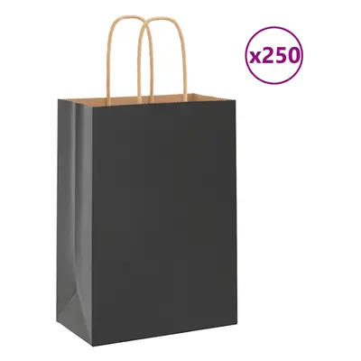 (black, x x cm) vidaXL Paper Bags pcs with Handles Brown 21x11x36 cm Paper Grocery Bag