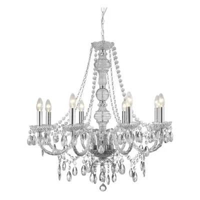 8 Light Traditional Style Chandelier In Clear Acrylic