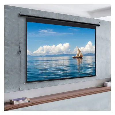 72" Electric Pull-Down Projector Screen 4:3 White Matte Home Cinema