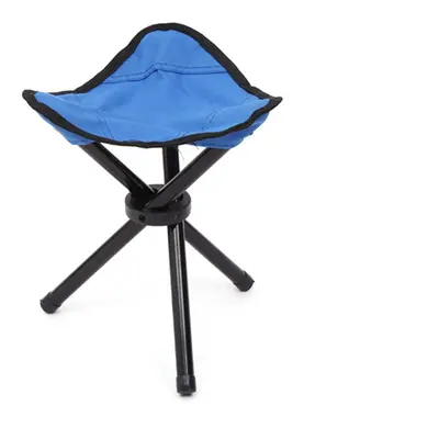 (Blue) Tri-Leg Stool Folding Camping Bench Portable Fishing Chair for Camping