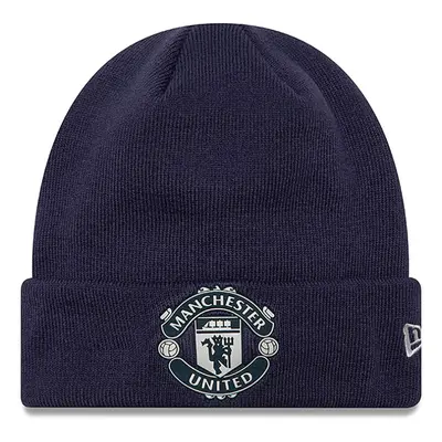 New Era Man UTD Rubber Woven Navy Cuff Knit Beanie Hat