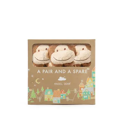 Angel Dear - Brown Monkey, Pair and A Spare Blankie Set