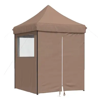 (brown, with sidewalls) vidaXL Professional Folding Party Tent Outdoor Canopy Garden Pavilion St