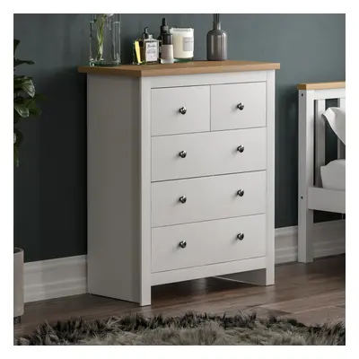 (White & Oak) Arlington 3+2 Drawer Chest Bedroom Garment Storage