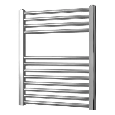 Greened House 500mm wide x 600mm high Chrome Flat Central Heating Towel Rail Designer Straight T