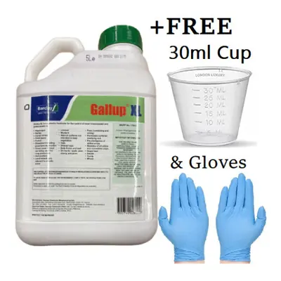 GALLUP Industrial Strength Weed Killer Weedkiller+Free Cup & Gloves