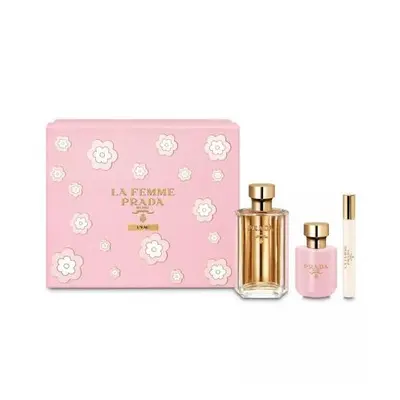 Prada La Femme L'Eau Pcs Set: 3.4 Eau De Toilette Spray + 0.34 Oz Eau De Toilette Roll-On + 3.4 