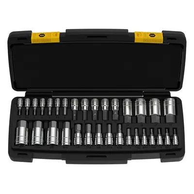 (HEX 32pc) Master HEX Bit Socket Set, Premium S2 Alloy Steel | Complete 32-Piece, SAE and Metric