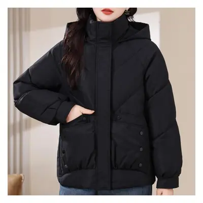 (black, 8XL) Xl-8xl Oversized Outerwear Women Winter Coats Hooded Casual Loose Thick Warm Lady J