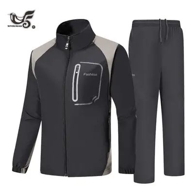 (dark grey, XXXXXL) Spring Autumn Men Sportswear Set Outwear Training Casual Men&apos;s Sweatshi