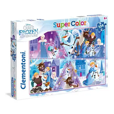 27094 Disney Frozen Clementoni-27094-Supercolor Puzzle-Olaf's Adventure Puzzle-104 Pieces, Multi