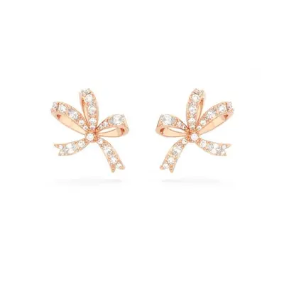 Swarovski Volta Rose Gold-Tone Plated Bow Stud Earrings