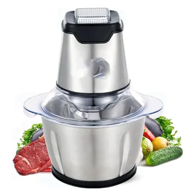 (400W-1.2L) Mini Food Processor Vegetable Chopper 1.2L Stainless Steel Bowl, Meat Grinder with b