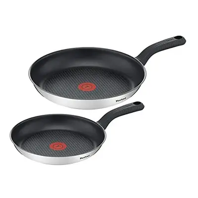 Tefal G726S204 Piece Set-24cm & 28cm Cookware, Comfort Max, Frying Pans, Stainless Steel