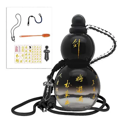 (Black) Gourds Water Bottle Large Capacity Carry On Water Bottle For Sports